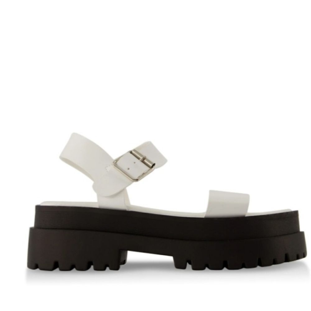 Ladies White Platform Sandals sz 7.5 - Picture 3 of 3